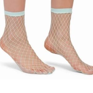 Free People New Sugar Sugar Fishnet Women’s Anklet Socks Mint One Size